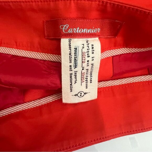 Cartonnier Orange Scalloped High Waisted Shorts Women’s Size 2 Anthropologie - Picture 5 of 8